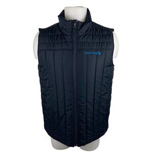Lands End Men Medium Black Puffer Vest Outfitters United Bank Logo